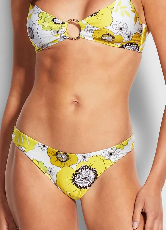 Summer Of Love Bikini Bottom In Green Leaf