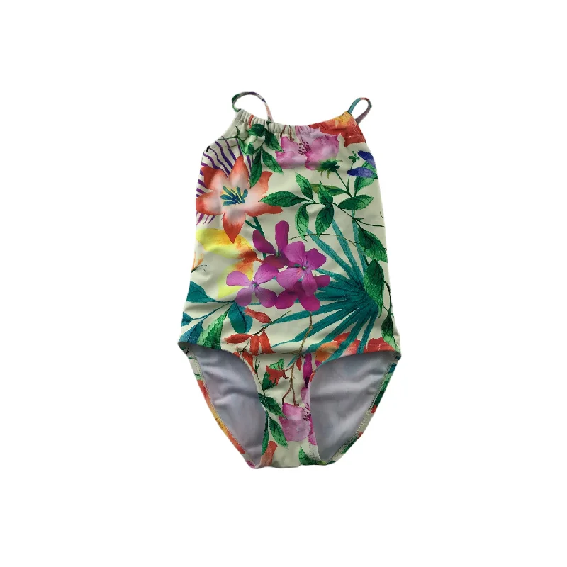 Next Swimsuit Age 5 Green Pink White Floral One Piece Cossie