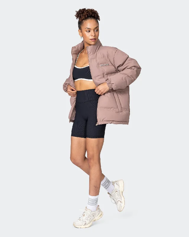 Womens Staple Oversized Puffer Jacket - Praline