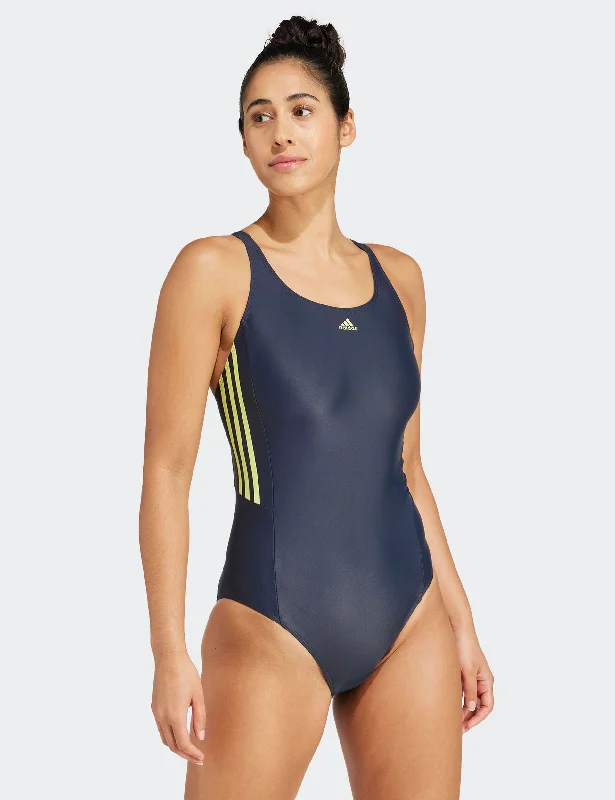 Mid 3-Stripes Swimsuit - Legend Ink/Pulse Lime