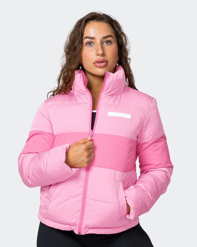 Reversible Puffer Jacket - Strawberry Cream / Blossom