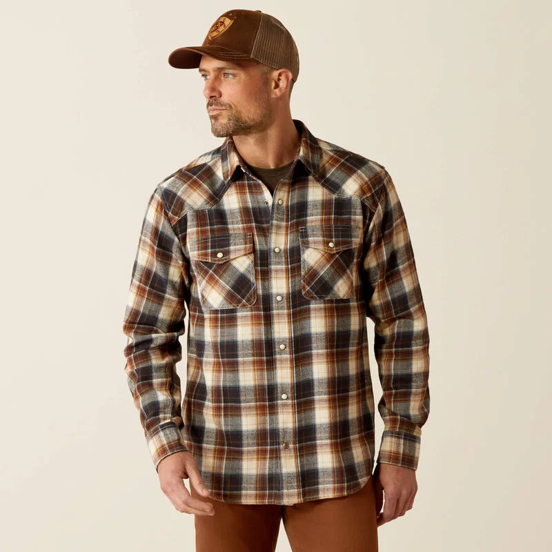 Harford Retro Fit Shirt - Black / Brown