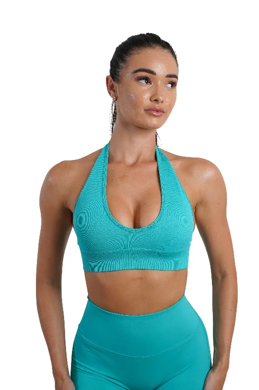 CORE HALTER BRA - TURQUOISE