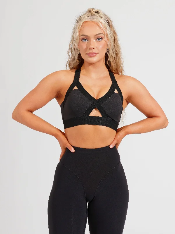 Heart Breaker Sports Bra - Onyx Black