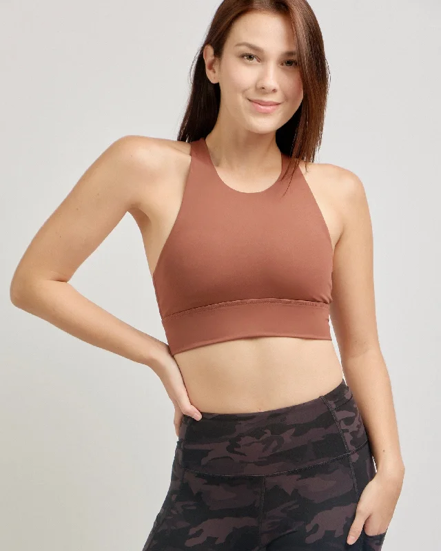 High Rise Sports Bra in Cocoa Brown