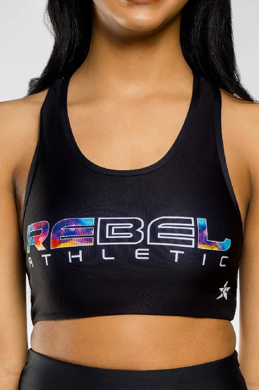 Indy Sports Bra in Black Color Pop