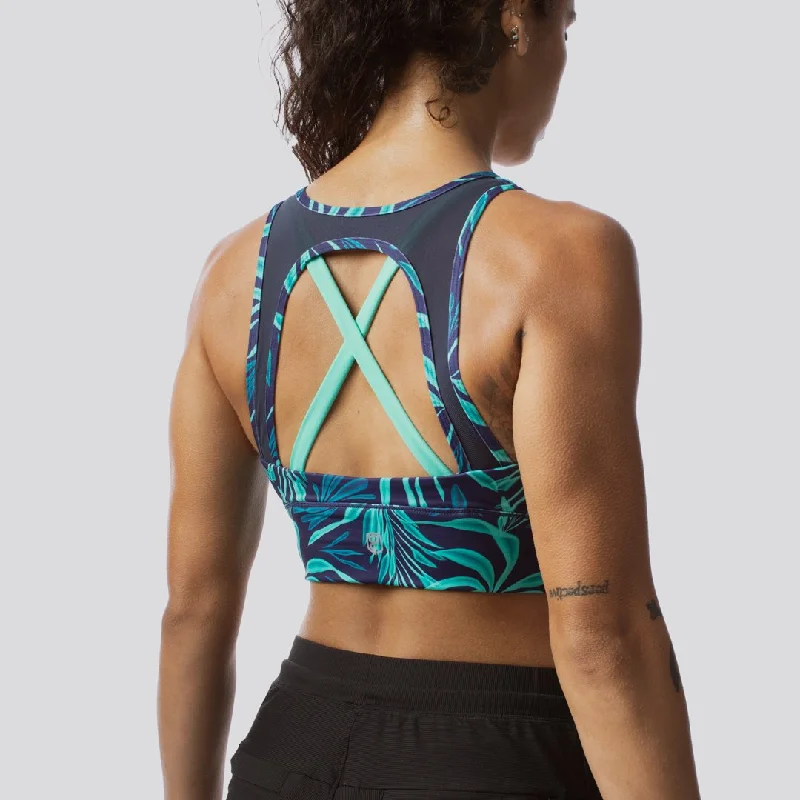 Milk and Muscles Nursing Sports Bra (Teal Tropics)