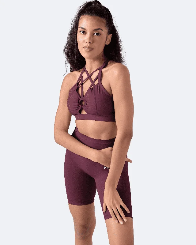 Burgundy Criss Cross Front Top