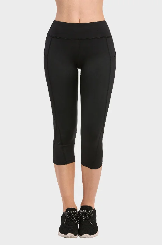 SOFRA LADIES ATHLETIC CAPRI LEGGING (AL4001)