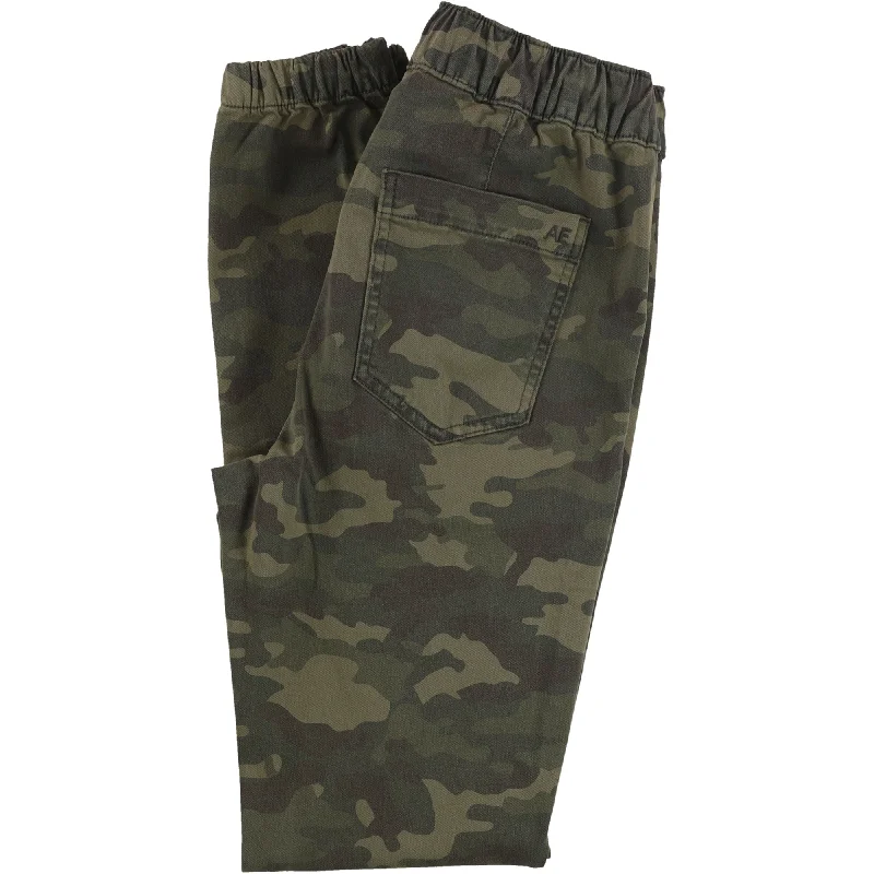 American Eagle Womens Camo Athletic Jogger Pants, Green, 6 Long