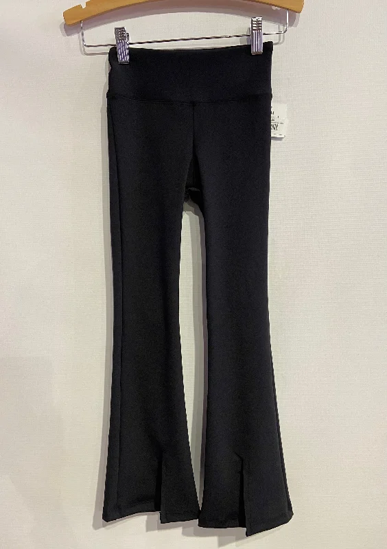 Black Spandex Flare Front Slit Legging