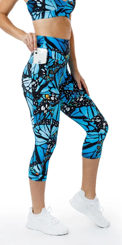 Butterfly Eco Capri Leggings with Pockets