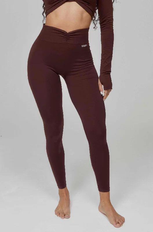 Butterluxe Ruched Waist Leggings Full Length - Bitter Chocolate