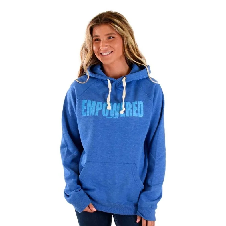 Cowgirl Tuff Western Sweatshirt Womens Hooded Empowered Blue S00826