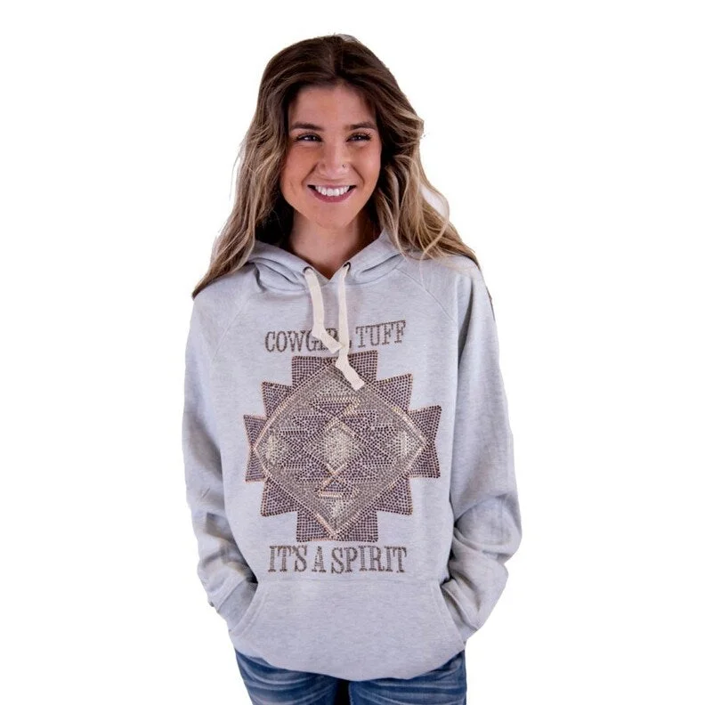 Cowgirl Tuff Western Sweatshirt Womens Its A Spirit Ash SIG2316