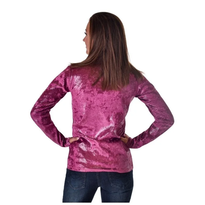 Cowgirl Tuff Western Sweatshirt Womens Snakeskin Jazzberry 100754