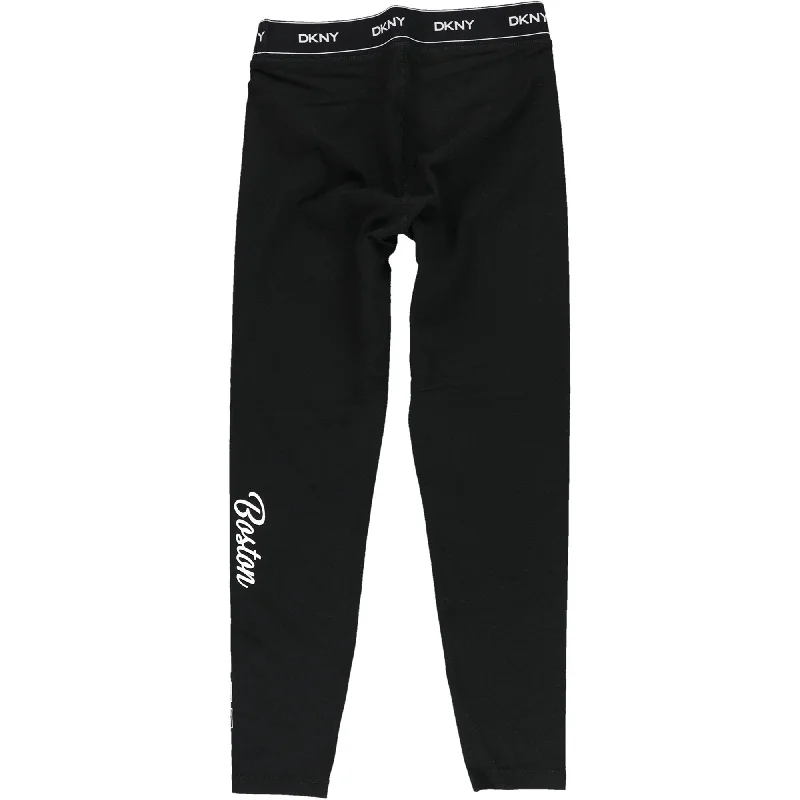 DKNY Womens Boston Red Sox Compression Athletic Pants, Black, Small