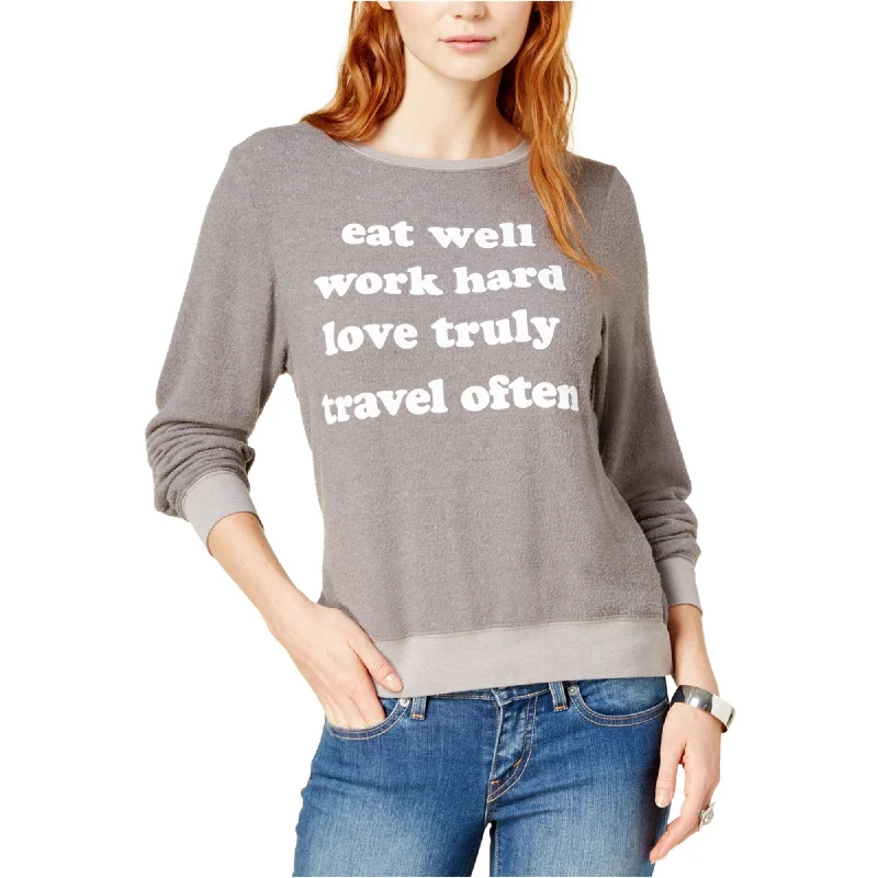 Dream Scene Womens Eat Well Sweatshirt, Grey, Medium