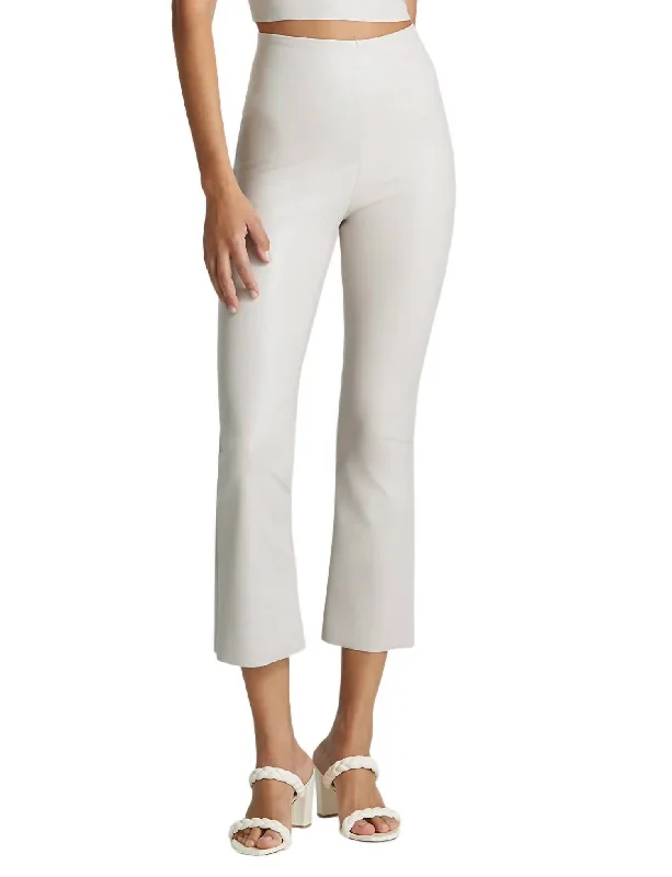 Faux Leather Cropped Flare Leggings In Porcelain