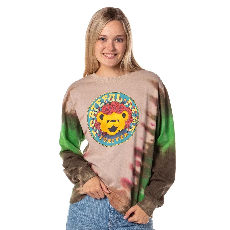 Grateful Dead Women's Forever Grateful Tie-Dye Crewneck Pullover Adult Sweatshirt