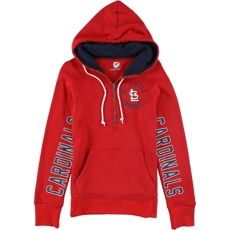 Hands High Womens St. Louis Cardinals Hoodie Sweatshirt, Red, Small