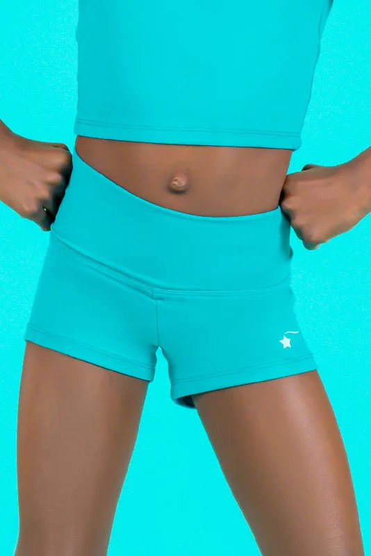 High Waisted Performance Short - Turquoise