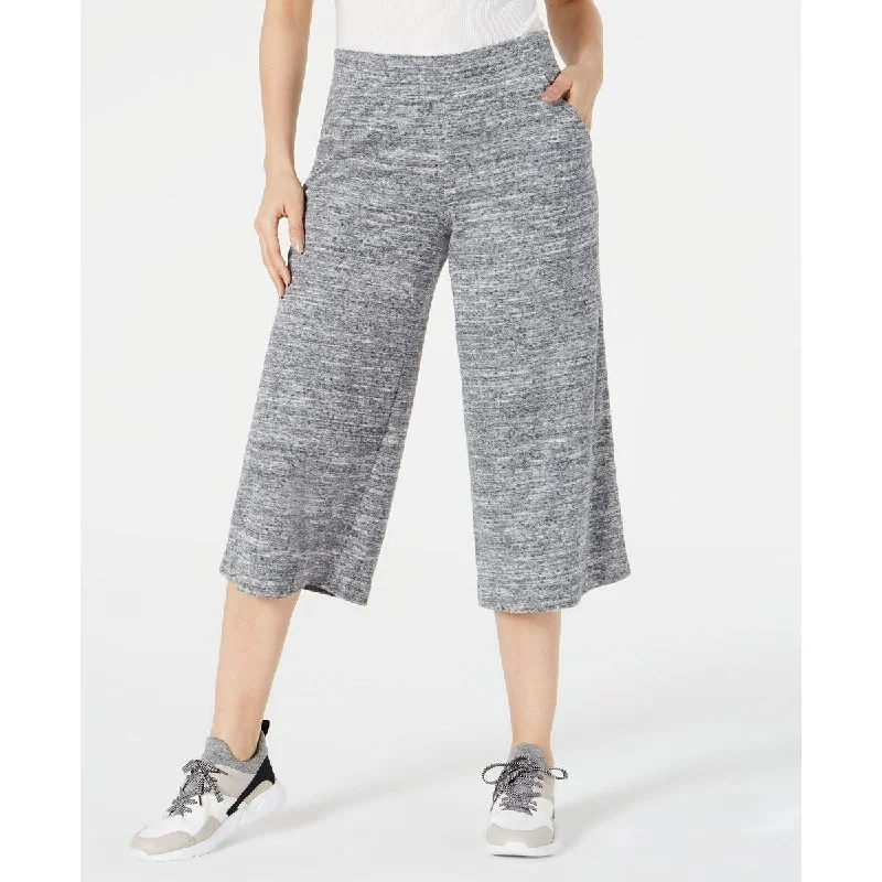 Ideology Women's Cropped Wide-Leg Pants Grey Size Small