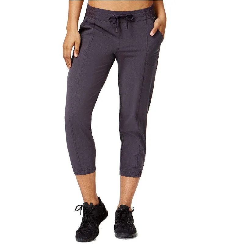 Ideology Women's Woven Cropped Pants Deep Charcoal Size Medium - Grey