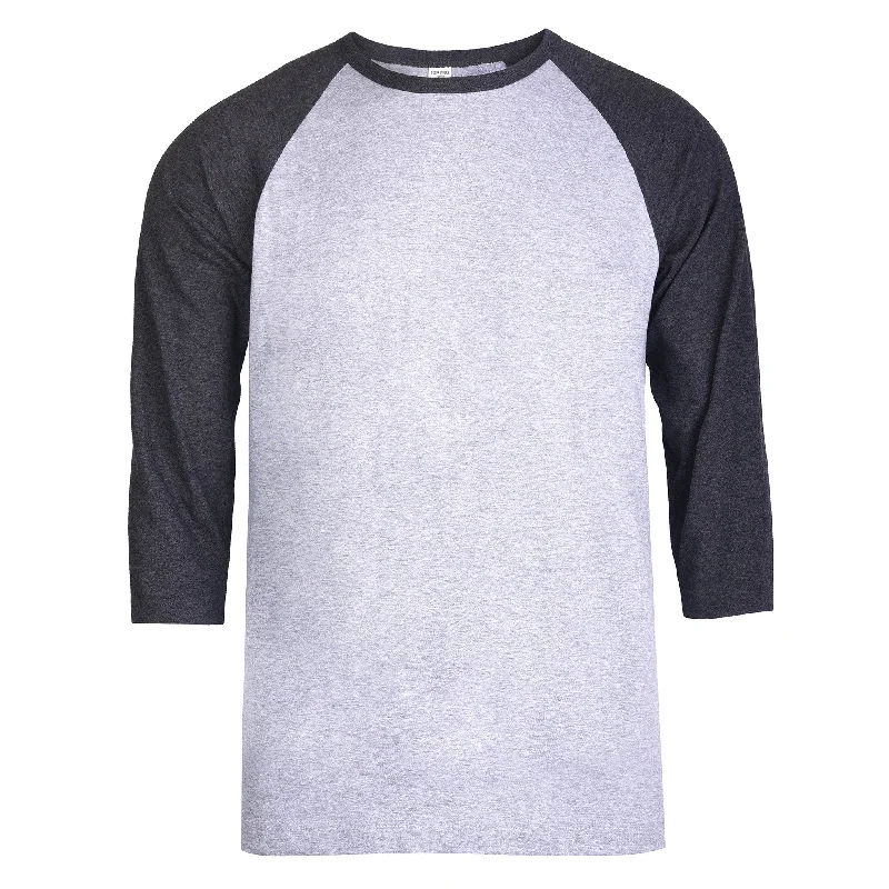 TOP PRO MEN'S 3/4 SLEEVE BASEBALL TEE (MBT001_C.GR/H.GR)