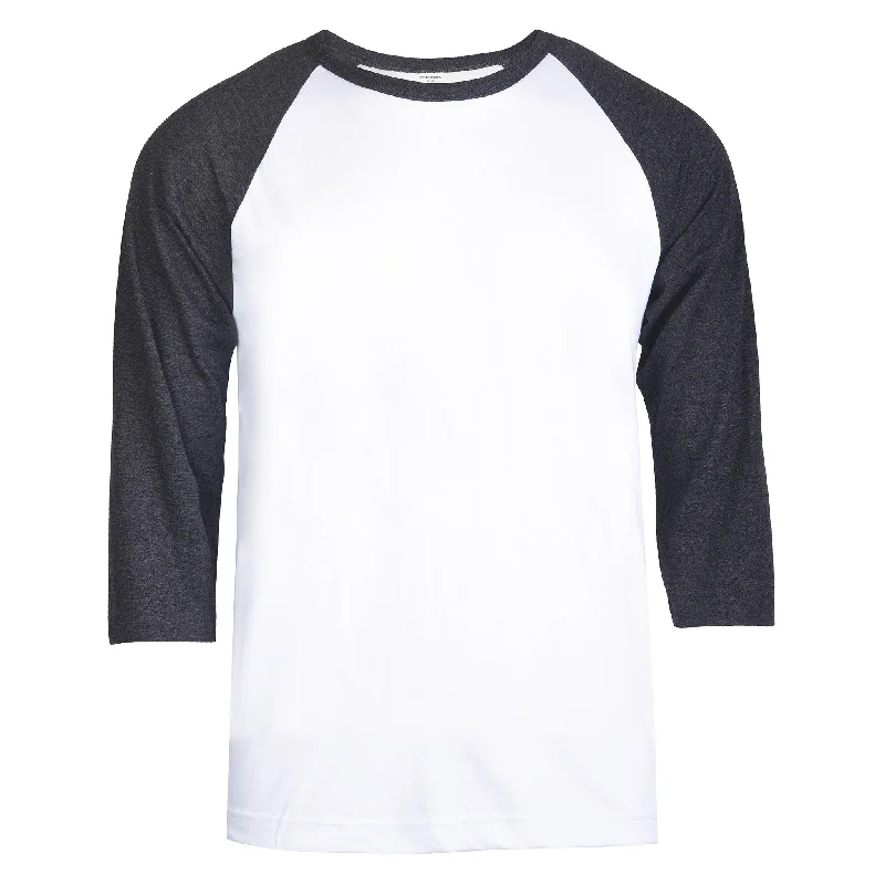 TOP PRO MEN'S 3/4 SLEEVE BASEBALL TEE (MBT001_C.GR/WHT)