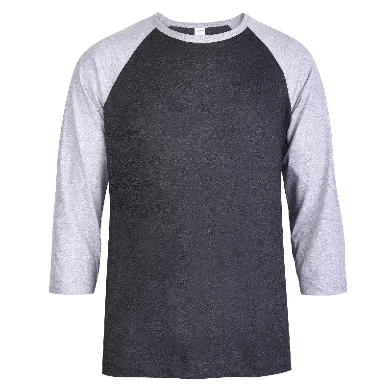 TOP PRO MEN'S 3/4 SLEEVE BASEBALL TEE (MBT001_H.GR/C.GR)