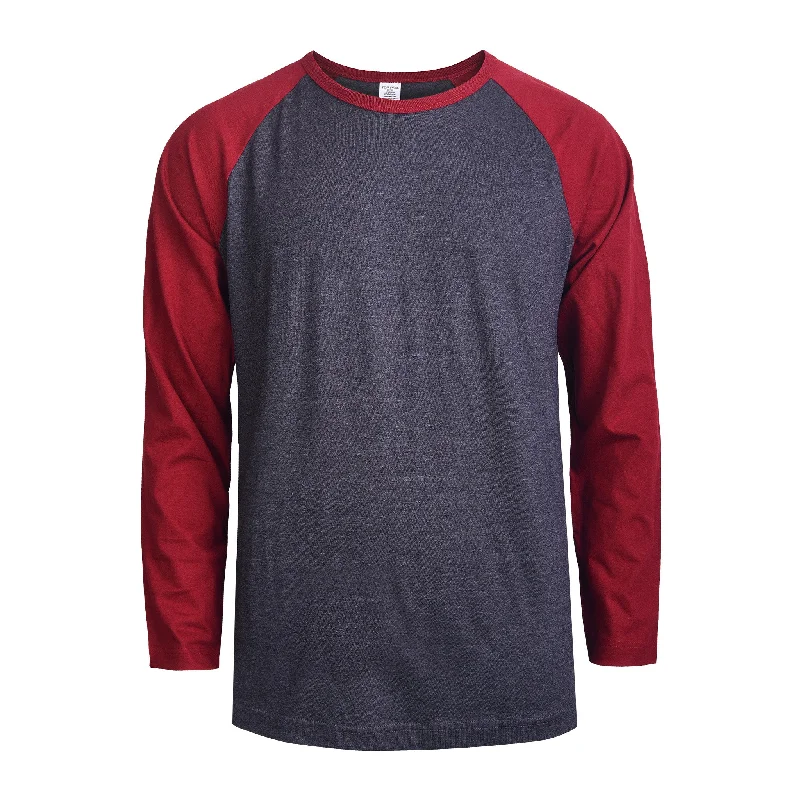 TOP PRO MEN'S LONG SLEEVE BASEBALL TEE (MBT002_BUR/C.GR)