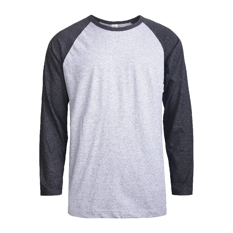 TOP PRO MEN'S LONG SLEEVE BASEBALL TEE (MBT002_C.GR/H.GR)