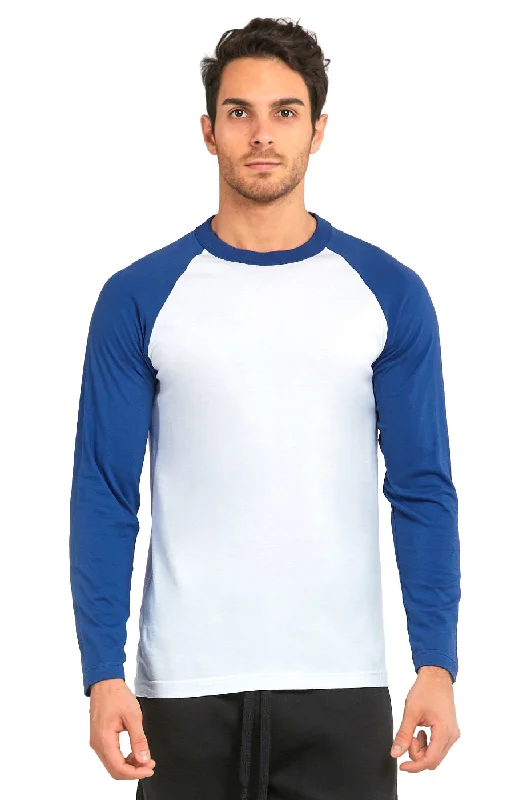 TOP PRO MEN'S LONG SLEEVE BASEBALL TEE (MBT002_RBL/WHT)