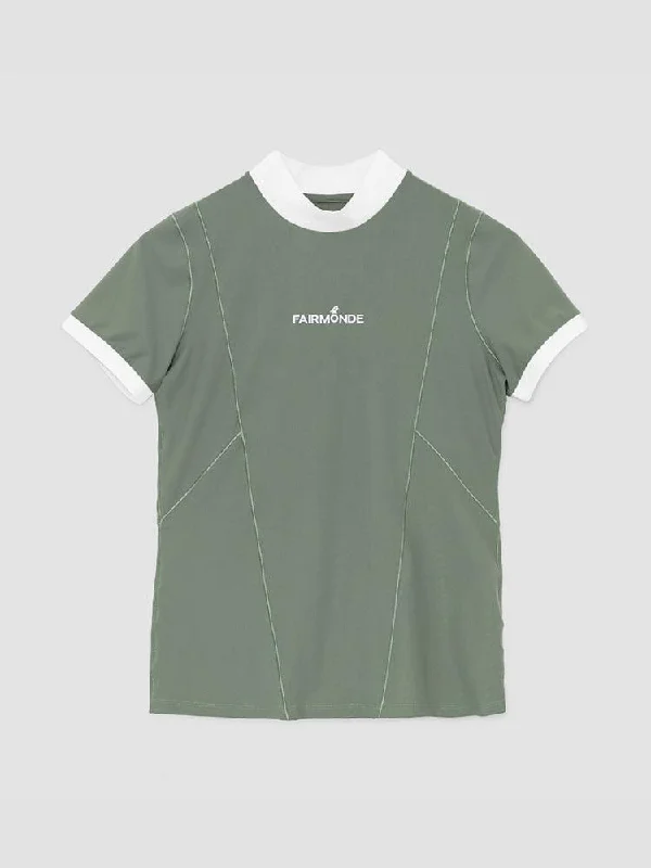 Mock Neck Tee - Serene Green