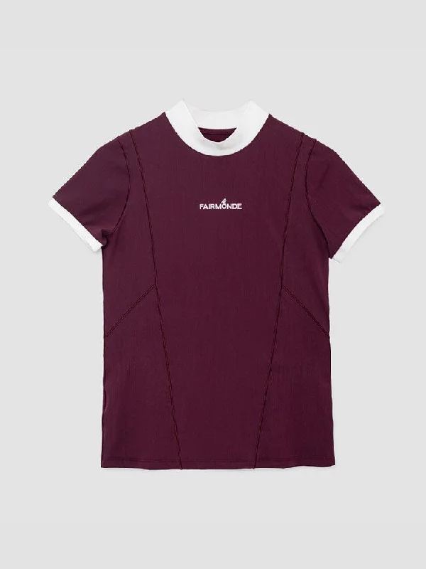 Mock Neck Tee - Tamarillo