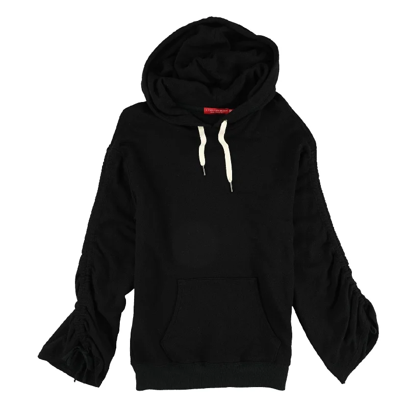 n:philanthropy Womens Cinched Hoodie Sweatshirt, Black, Small