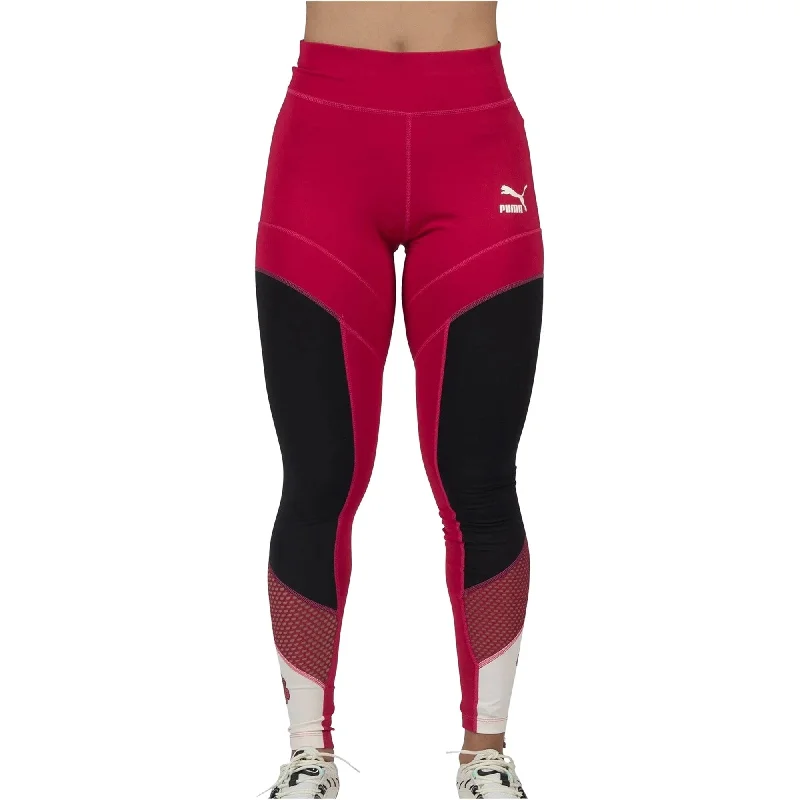 Puma Womens Flourish Compression Athletic Pants, Pink, Medium