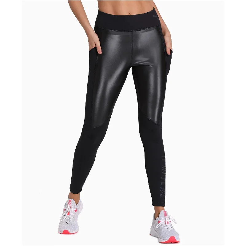 Puma Womens Get Fast Compression Athletic Pants, Black, Large