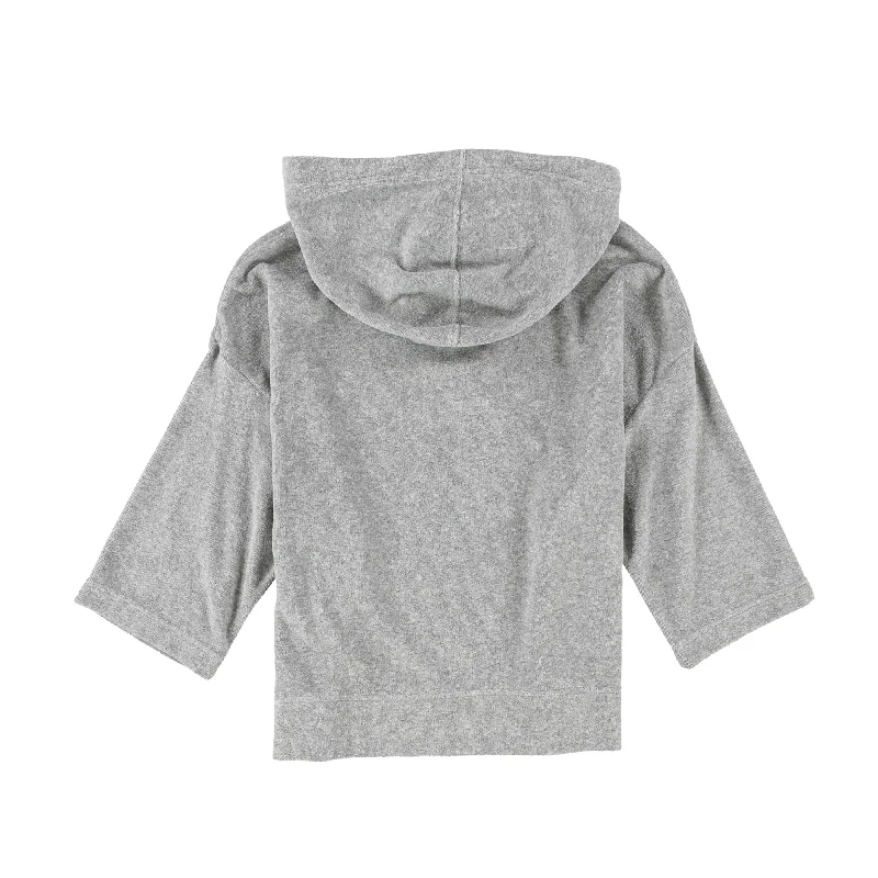 Reebok Womens Meet You There Terry Pullover Hoodie Sweatshirt, Grey, Medium