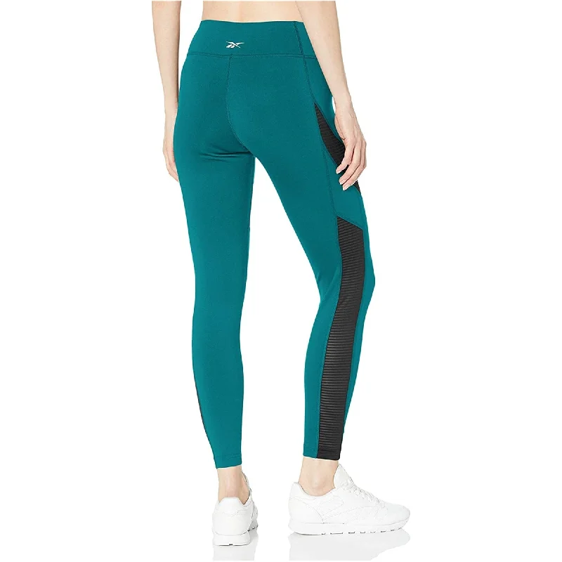 Reebok Womens WOR Mesh Tight Compression Athletic Pants, Green, X-Small