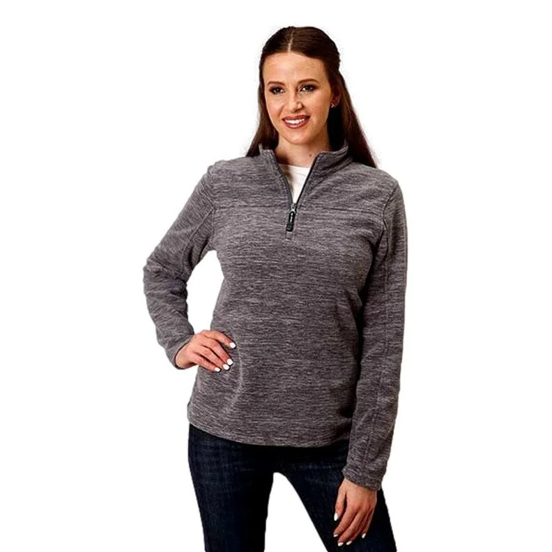 Roper Western Sweatshirt Womens 1/4 Zip Gray 03-098-0692-6147 GY