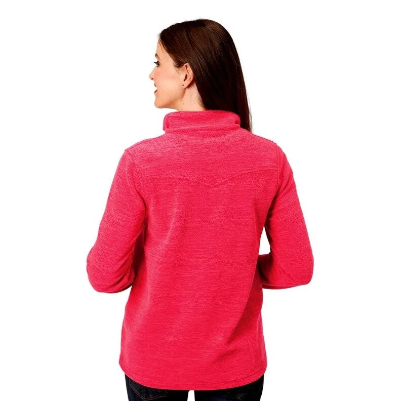 Roper Western Sweatshirt Womens 1/4 Zip Pink 03-098-0692-6145 PI