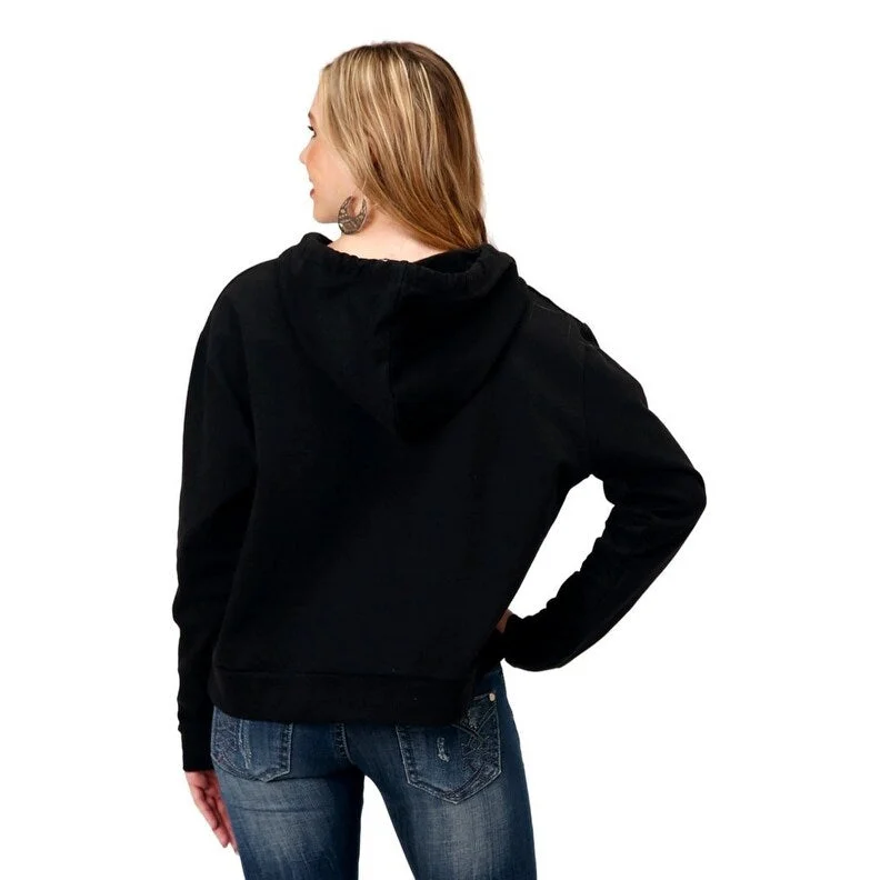 Roper Western Sweatshirt Womens Hoodie Black 03-098-0514-0170 BL