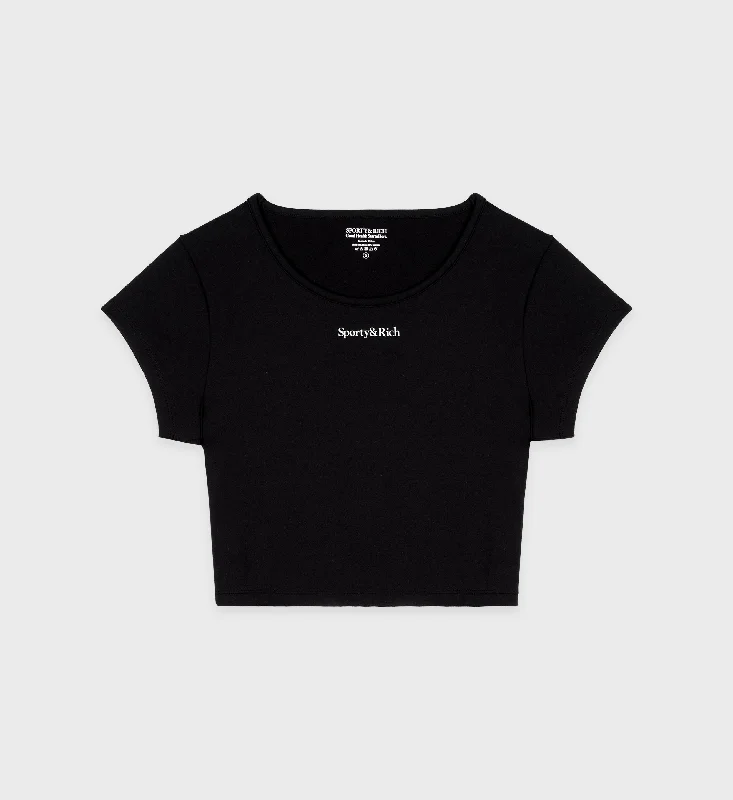 Serif Logo Training Tee - Black/White