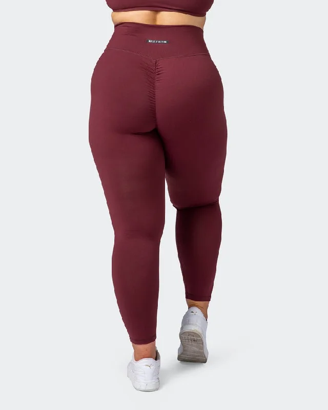 Signature Scrunch Ankle Length Leggings Dark Plum