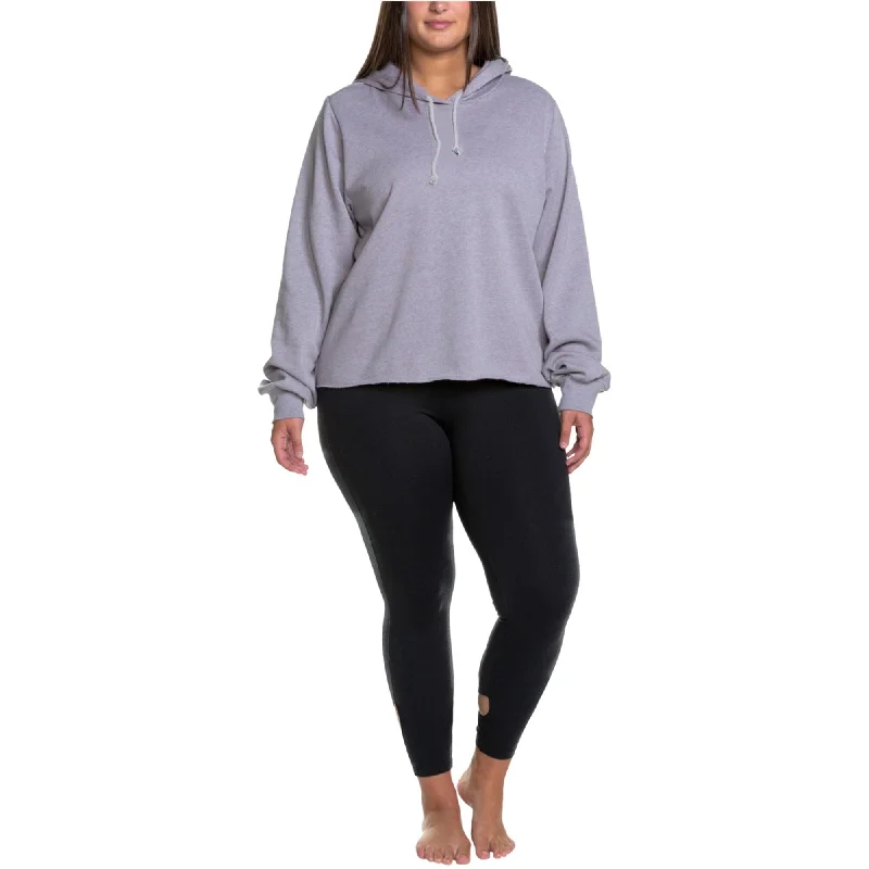 Soffe Womens Raw-Hem Hoodie Sweatshirt, Grey, 2X