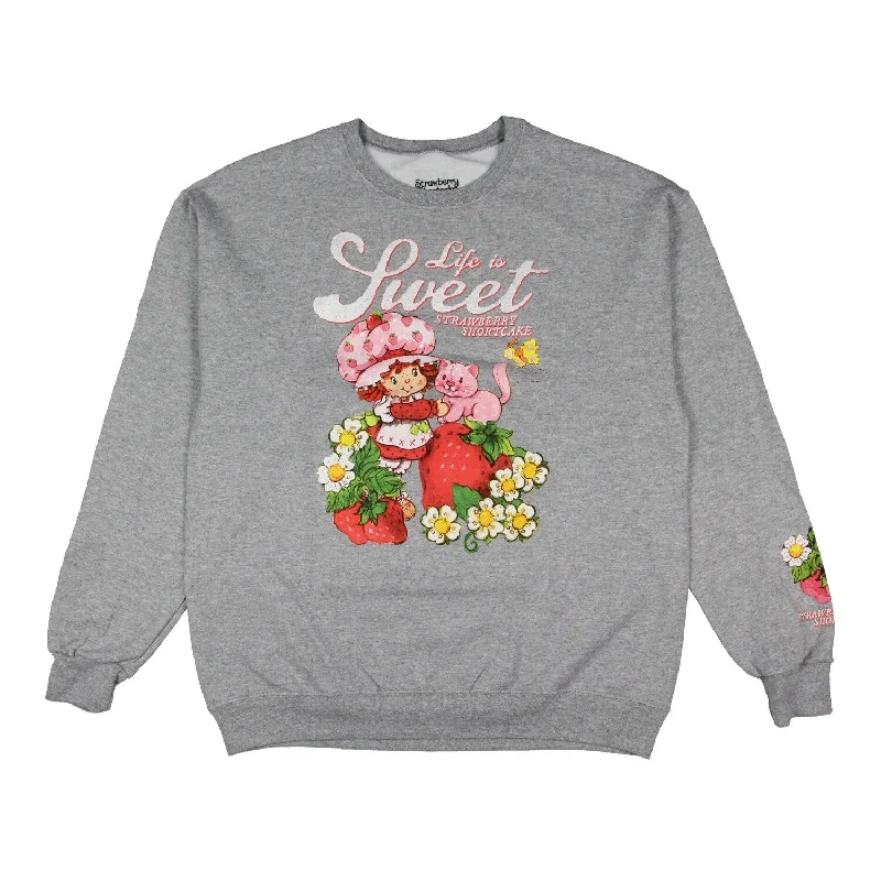 Strawberry Shortcake Women's Life Is Sweet Oversized Crewneck Pullover Sweatshirt