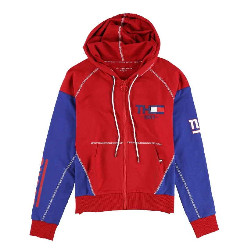 Tommy Hilfiger Womens TH 1985 New York Giants Track Jacket Sweatshirt, Multicoloured, Small