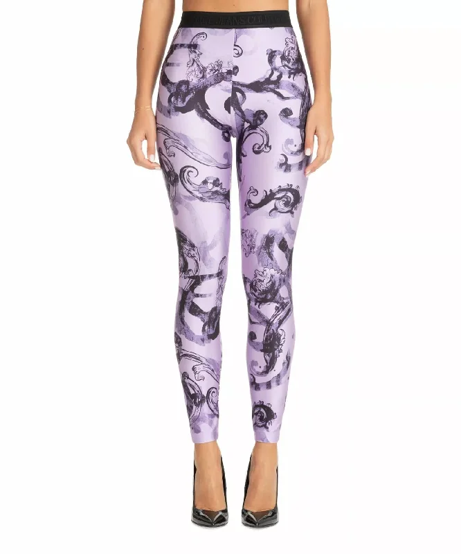 Watercolour Couture Leggings In Lilac